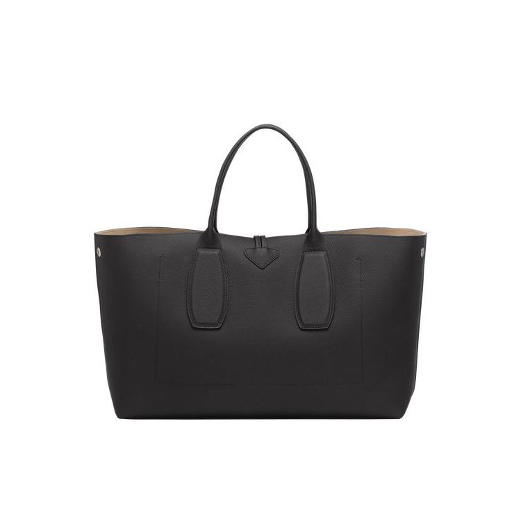 Sac À Main Longchamp L Cuir Noir | 38274-JKTQ