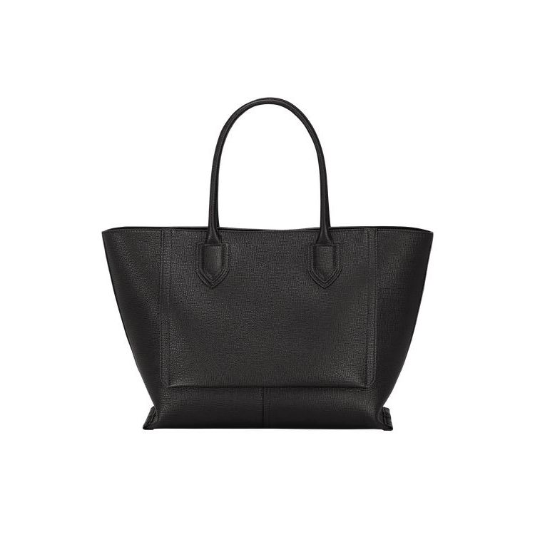 Sac À Main Longchamp L Cuir Noir | 95613-WJXZ