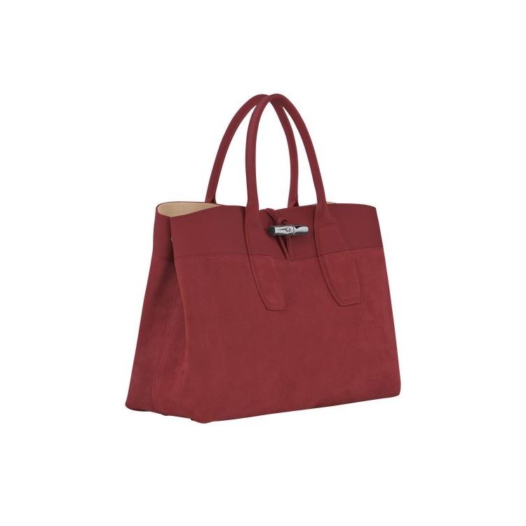 Sac À Main Longchamp L Cuir Rouge | 35790-GEUB