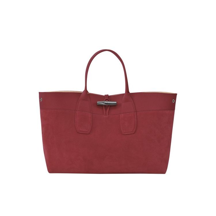 Sac À Main Longchamp L Cuir Rouge | 35790-GEUB