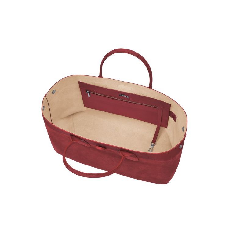 Sac À Main Longchamp L Cuir Rouge | 35790-GEUB