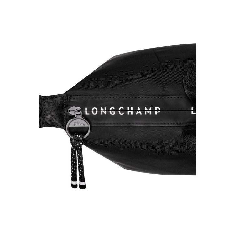 Sac À Main Longchamp L Recycled canvas Noir | 21470-VOQT