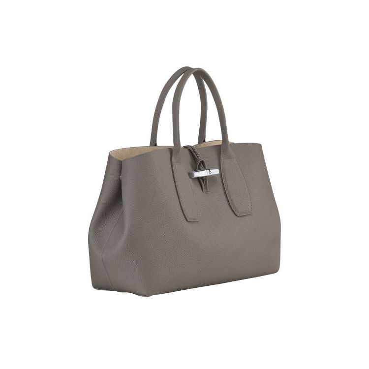 Sac À Main Longchamp L Turtledove Cuir Grise | 91456-SOPU