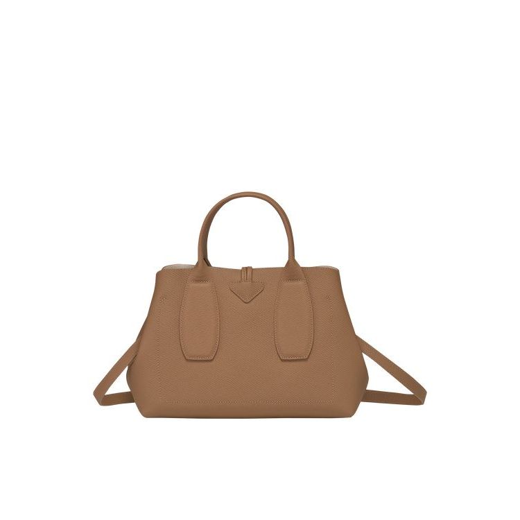 Sac À Main Longchamp M Cuir Beige | 94138-FKLB