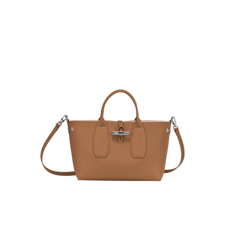 Sac À Main Longchamp M Cuir Beige | 94138-FKLB