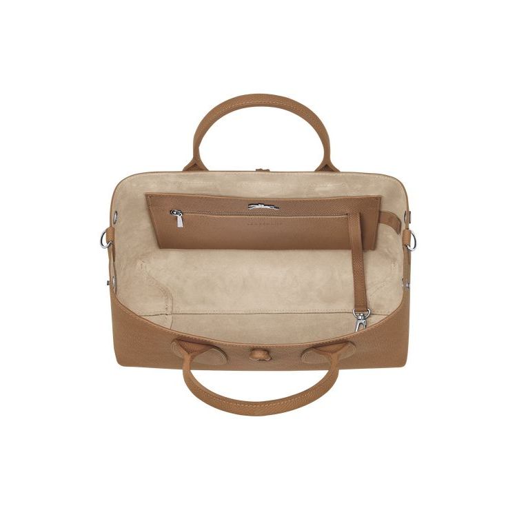 Sac À Main Longchamp M Cuir Beige | 94138-FKLB