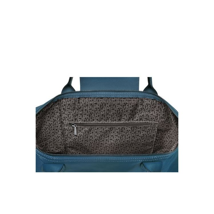 Sac À Main Longchamp M Cuir Bleu | 91564-UXLA