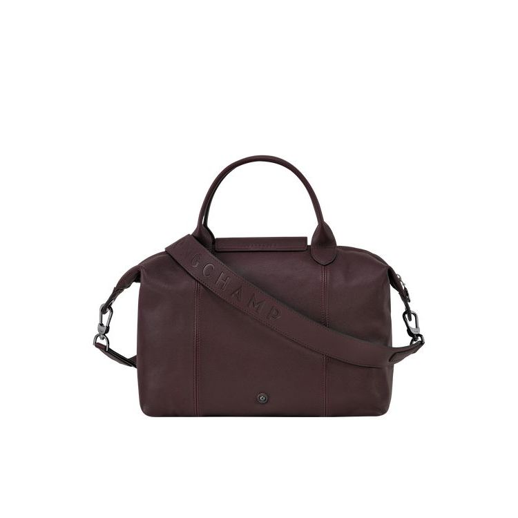 Sac À Main Longchamp M Cuir Bordeaux | 28961-EXNT