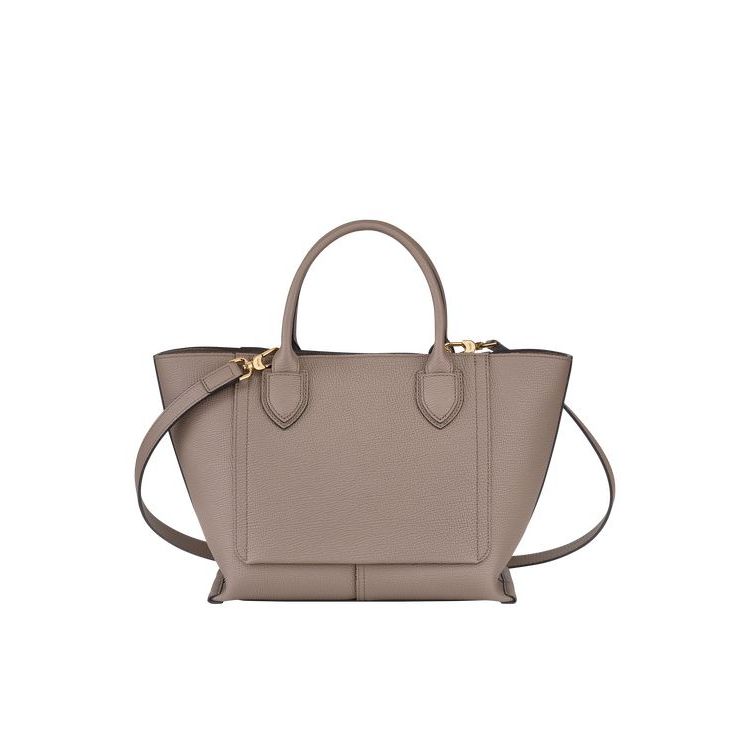 Sac À Main Longchamp M Cuir Grise Marron | 49158-JBFQ