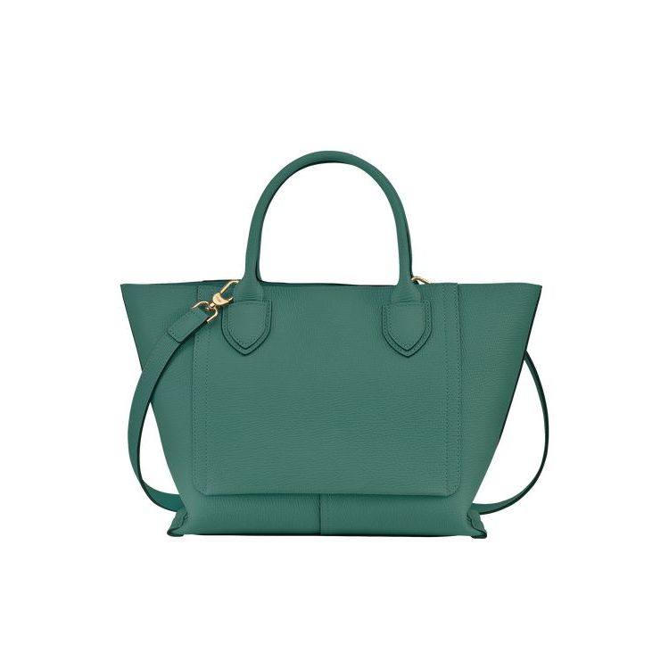 Sac À Main Longchamp M Cuir Grise Vert | 29635-FYWP