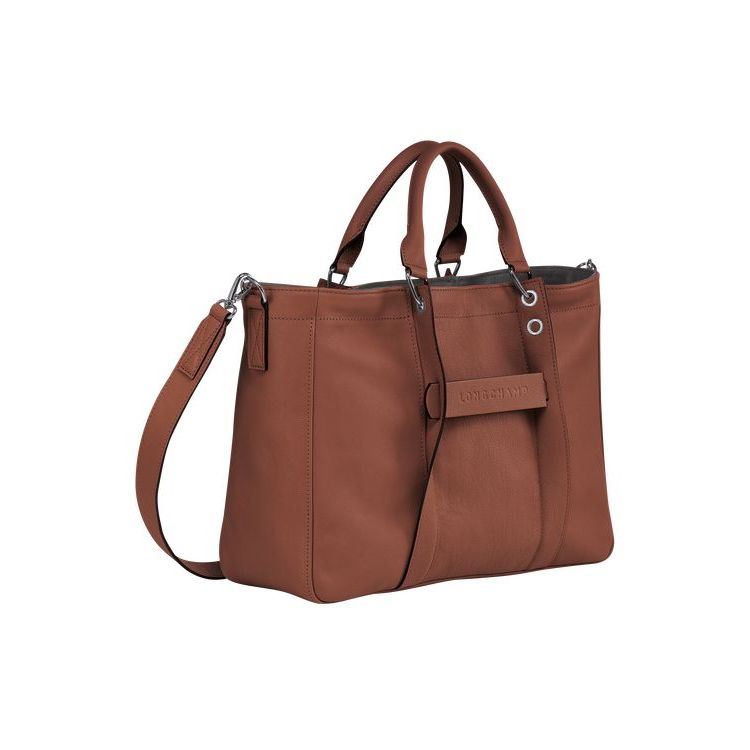 Sac À Main Longchamp M Cuir Marron | 35687-KLMI