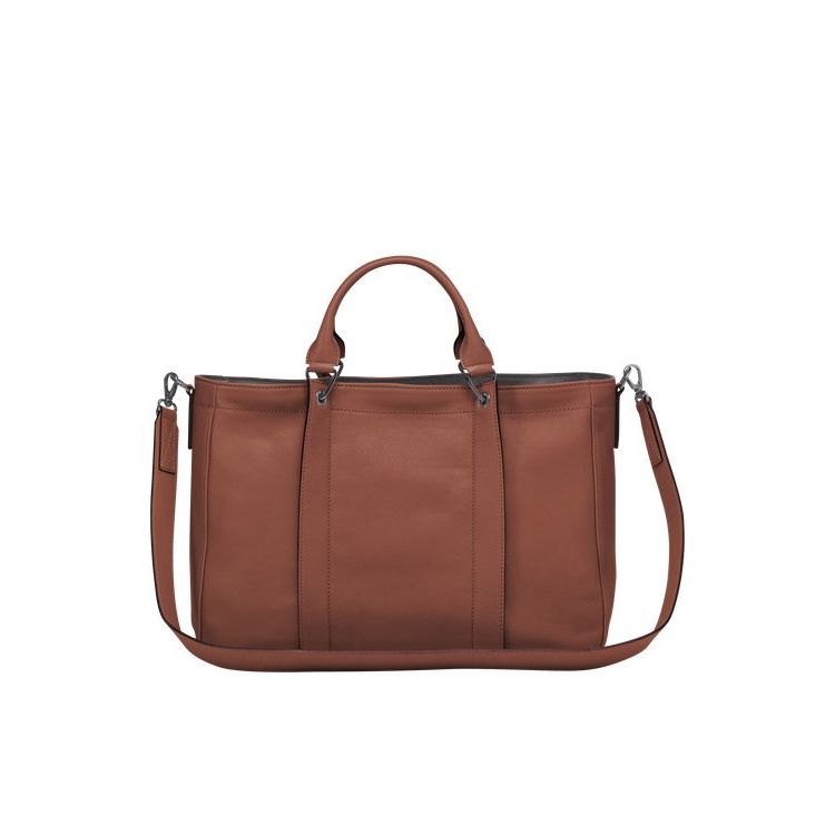 Sac À Main Longchamp M Cuir Marron | 35687-KLMI