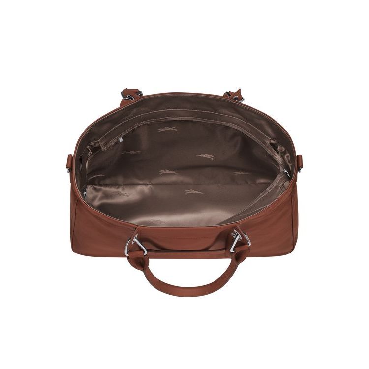 Sac À Main Longchamp M Cuir Marron | 35687-KLMI