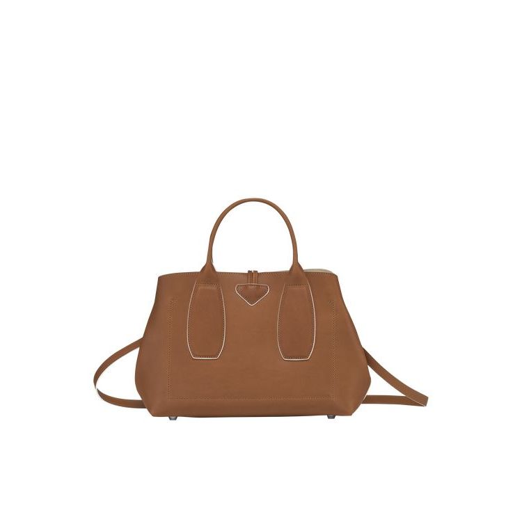 Sac À Main Longchamp M Cuir Marron | 75189-PTWL