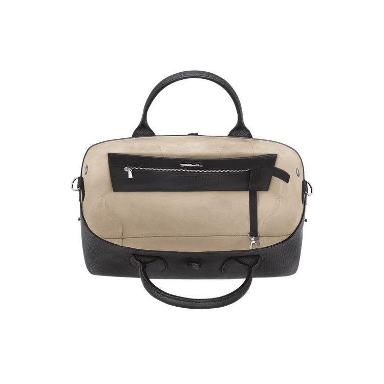 Sac À Main Longchamp M Cuir Noir | 45638-HJCT