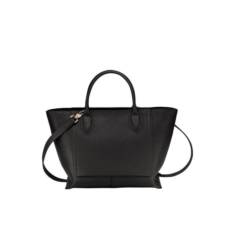 Sac À Main Longchamp M Cuir Noir | 75016-VWXB