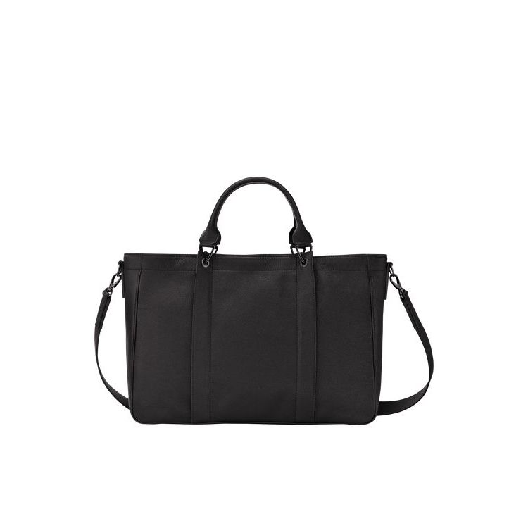 Sac À Main Longchamp M Cuir Noir | 79401-DTHU