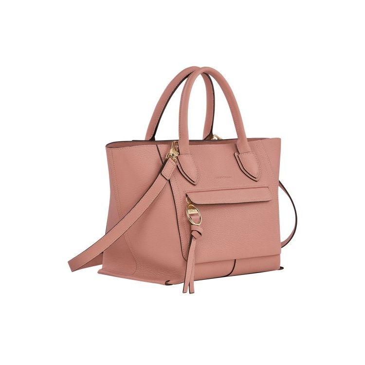 Sac À Main Longchamp M Cuir Rose | 59146-CLTO