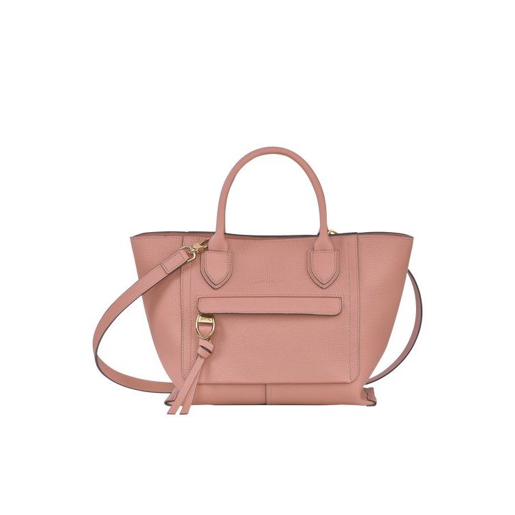 Sac À Main Longchamp M Cuir Rose | 59146-CLTO