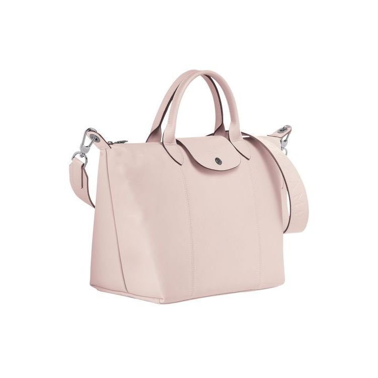 Sac À Main Longchamp M Cuir Rose | 65834-TYBQ