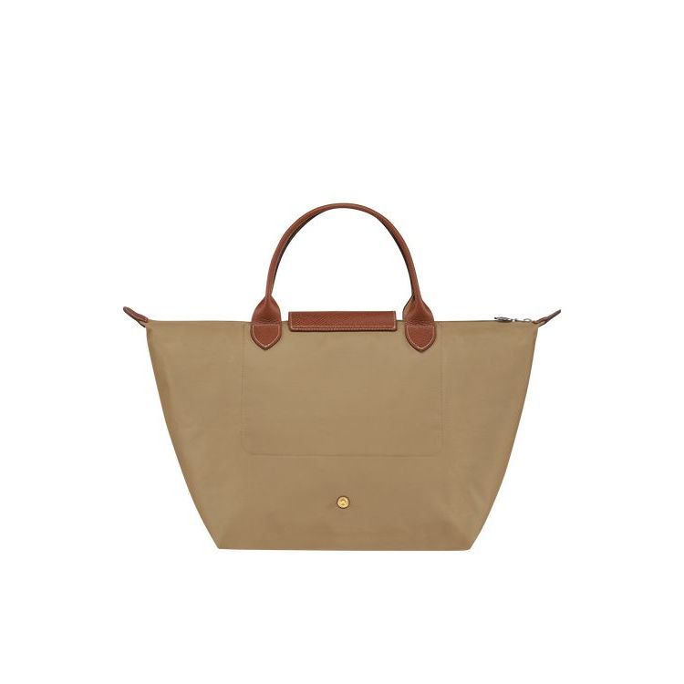 Sac À Main Longchamp M Desert Recycled canvas Kaki | 27068-YOXJ