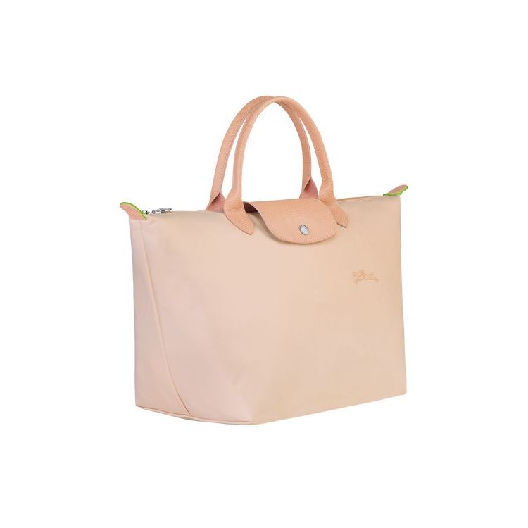 Sac À Main Longchamp M Flowers Recycled canvas Rose Clair | 13704-GWHX