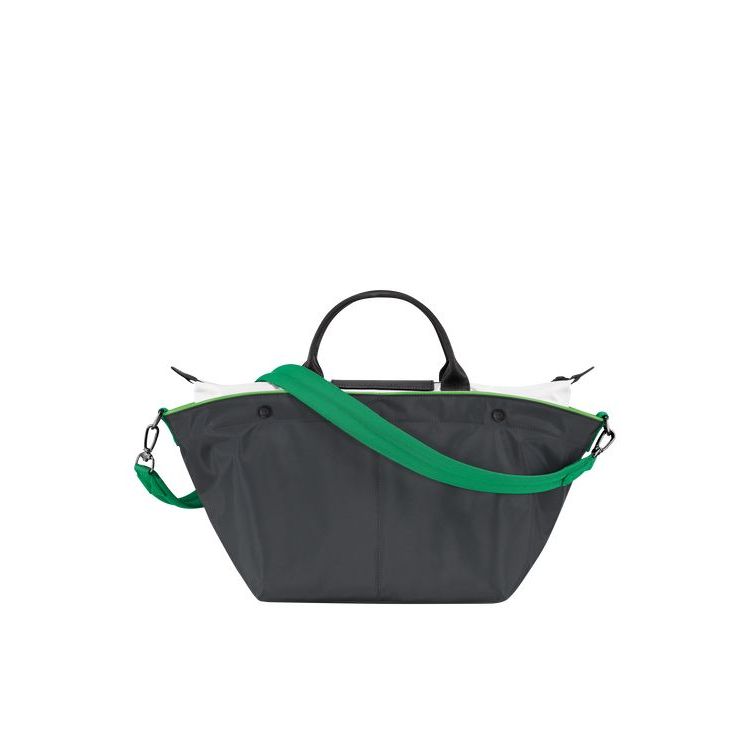 Sac À Main Longchamp M Gun Metal Tela Grise | 76531-HQOP