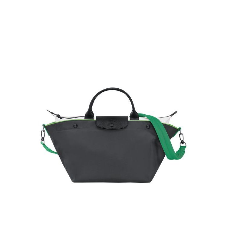 Sac À Main Longchamp M Gun Metal Tela Grise | 76531-HQOP