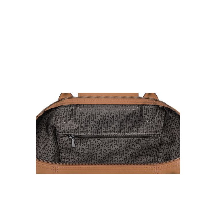 Sac À Main Longchamp M Hazelnut Cuir Beige | 35670-LYGQ