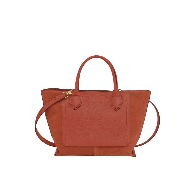 Sac À Main Longchamp M Marmelade Cuir Orange | 07596-KDSA