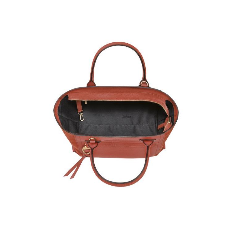 Sac À Main Longchamp M Marmelade Cuir Orange | 07596-KDSA