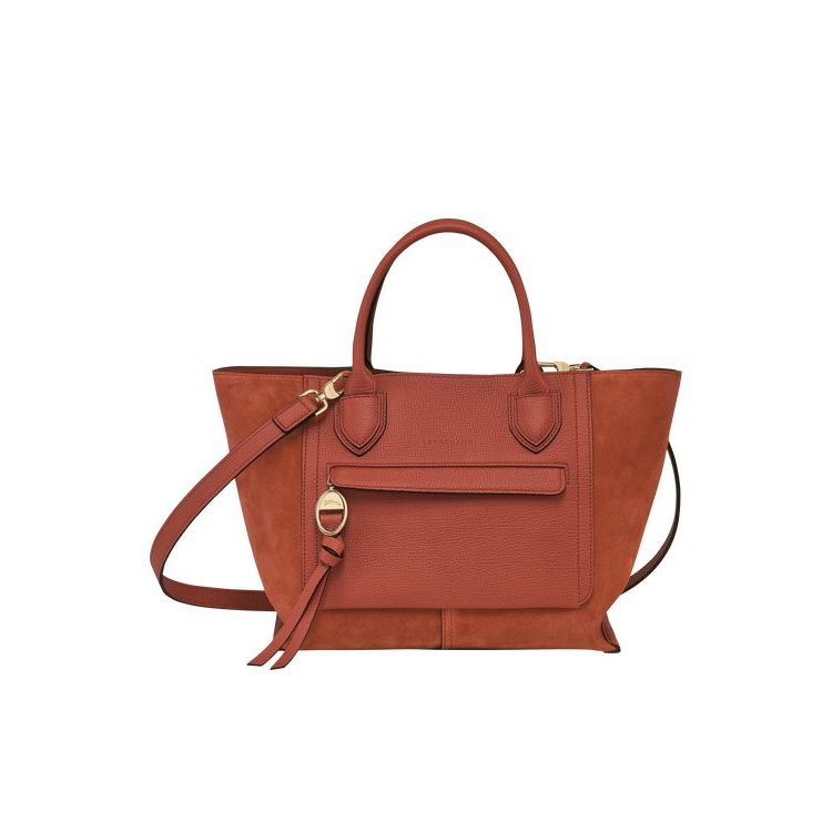 Sac À Main Longchamp M Marmelade Cuir Orange | 07596-KDSA