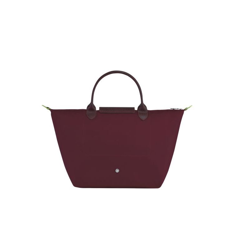 Sac À Main Longchamp M Recycled canvas Bordeaux | 03246-DPWZ