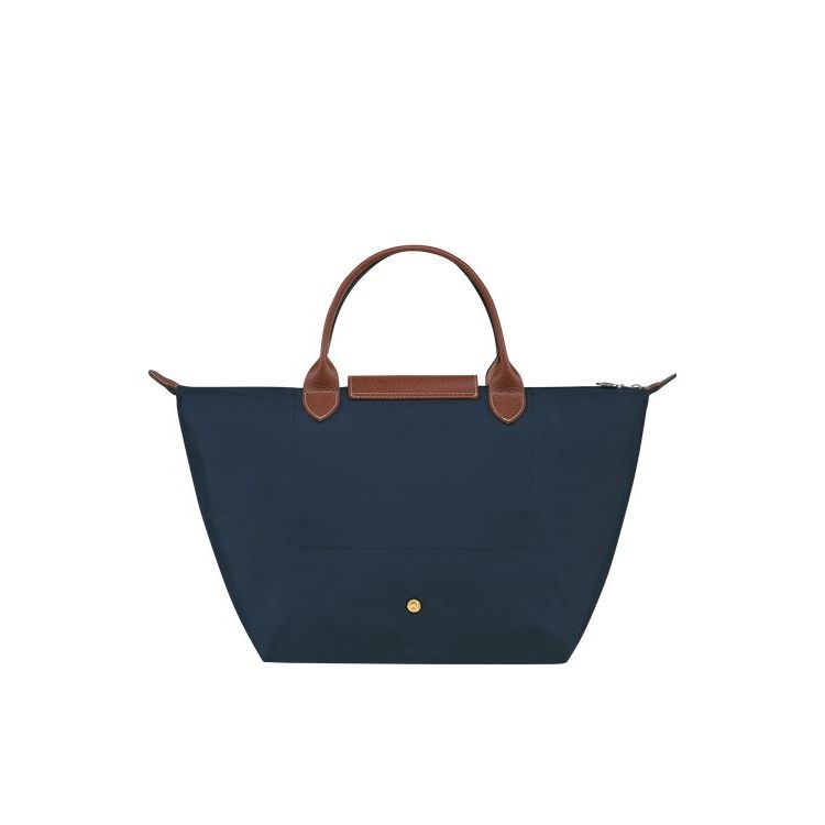 Sac À Main Longchamp M Recycled canvas Bleu Marine | 25468-ZFQL