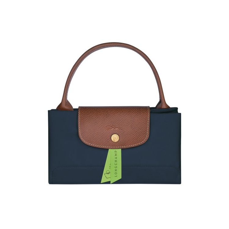 Sac À Main Longchamp M Recycled canvas Bleu Marine | 25468-ZFQL