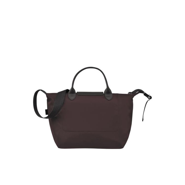 Sac À Main Longchamp M Recycled canvas Bordeaux | 53470-IJNQ