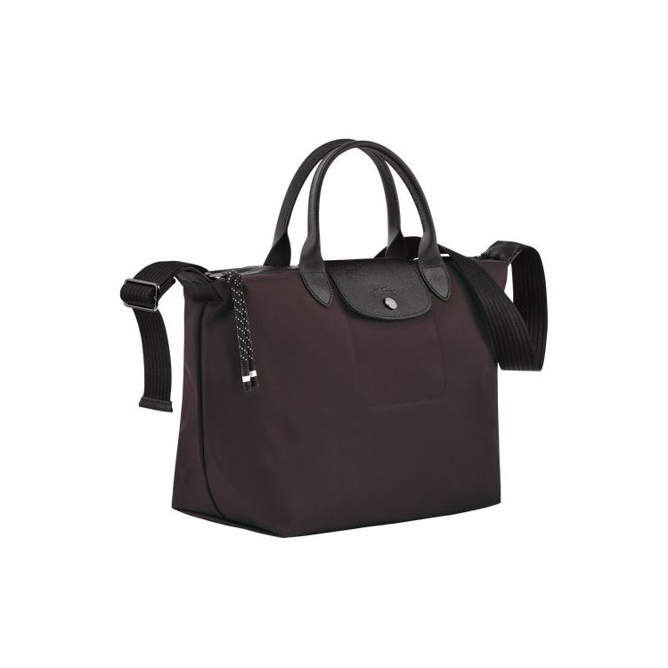 Sac À Main Longchamp M Recycled canvas Bordeaux | 89527-ASGJ