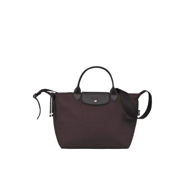 Sac À Main Longchamp M Recycled canvas Bordeaux | 89527-ASGJ