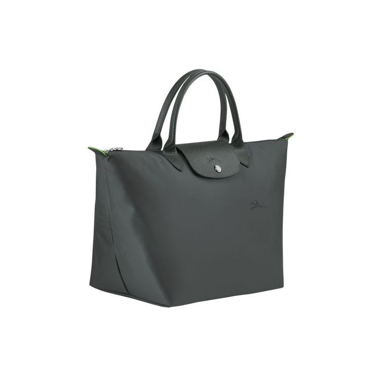 Sac À Main Longchamp M Recycled canvas Grise Foncé | 59480-BPUC