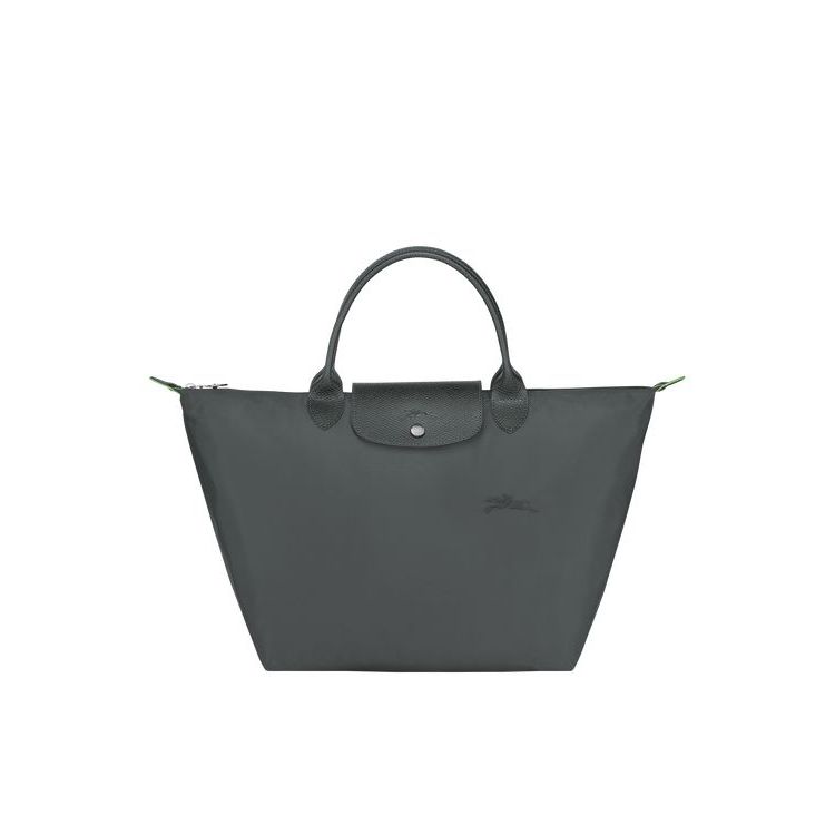 Sac À Main Longchamp M Recycled canvas Grise Foncé | 59480-BPUC