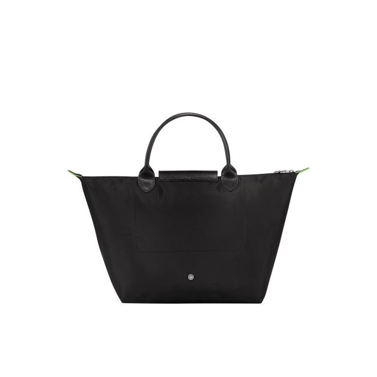 Sac À Main Longchamp M Recycled canvas Noir | 30546-SVWC