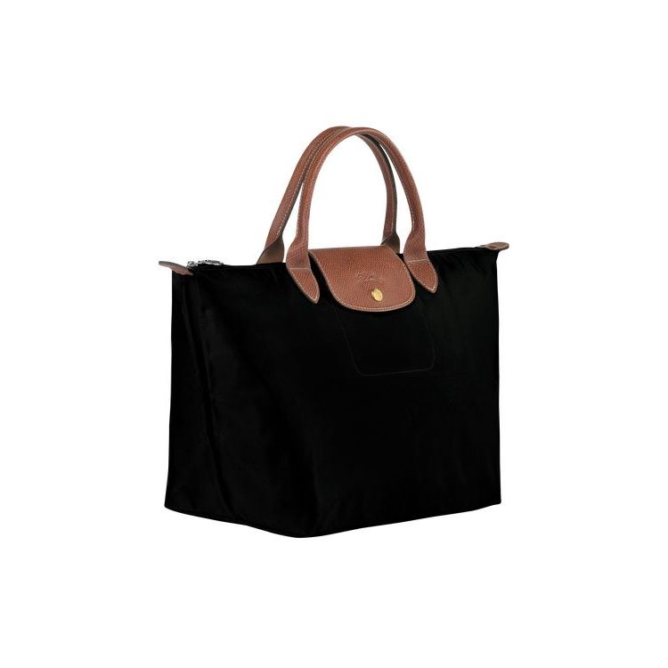 Sac À Main Longchamp M Recycled canvas Noir | 35479-GIFH