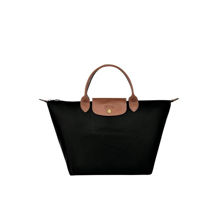 Sac À Main Longchamp M Recycled canvas Noir | 35479-GIFH