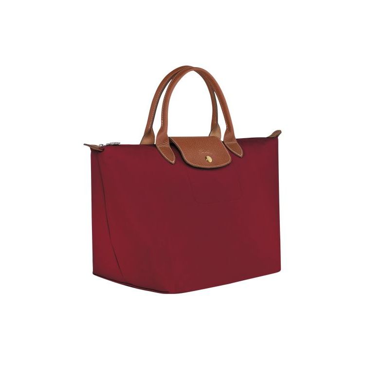 Sac À Main Longchamp M Recycled canvas Rouge | 80536-BMHT