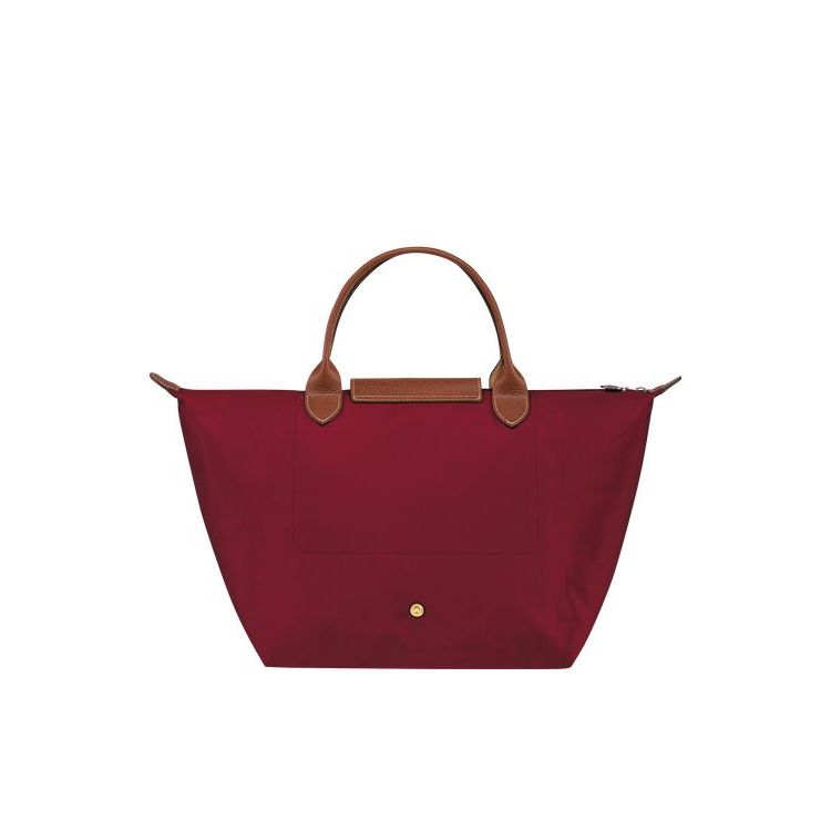 Sac À Main Longchamp M Recycled canvas Rouge | 80536-BMHT