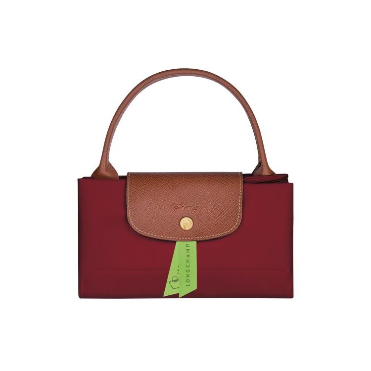 Sac À Main Longchamp M Recycled canvas Rouge | 80536-BMHT