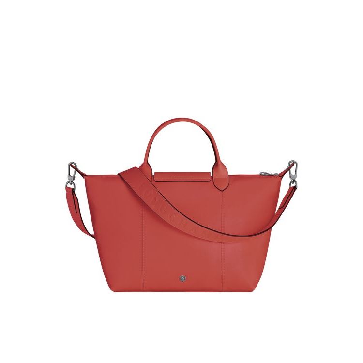 Sac À Main Longchamp M Terracotta Cuir Orange | 42306-YSAR