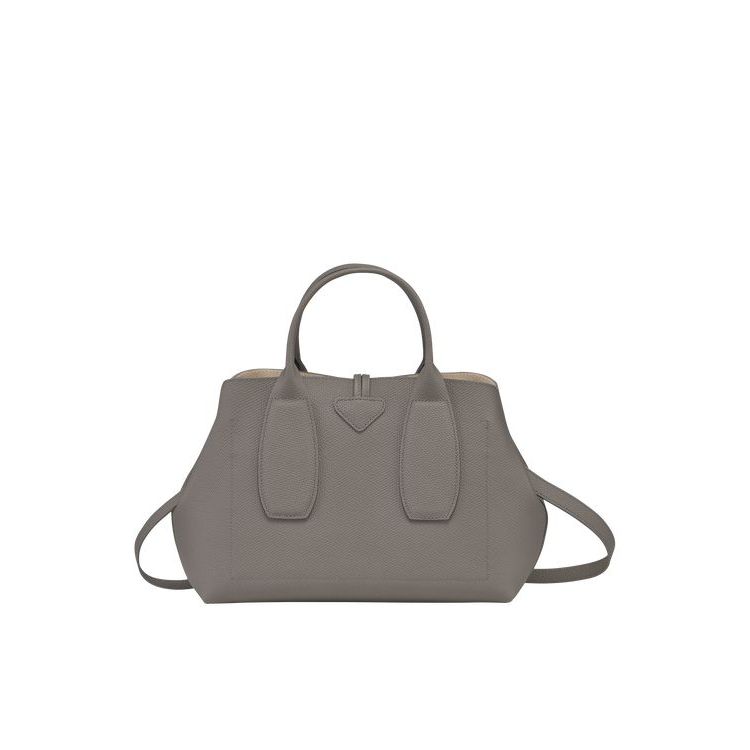 Sac À Main Longchamp M Turtledove Cuir Grise | 71456-IPOJ