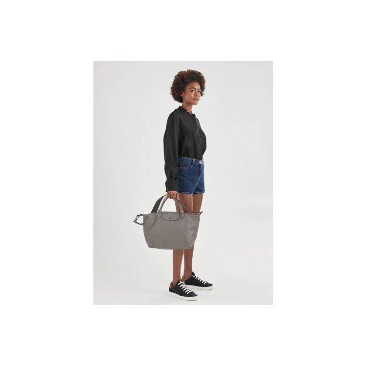 Sac À Main Longchamp M Turtledove Cuir Grise | 78341-TSPO