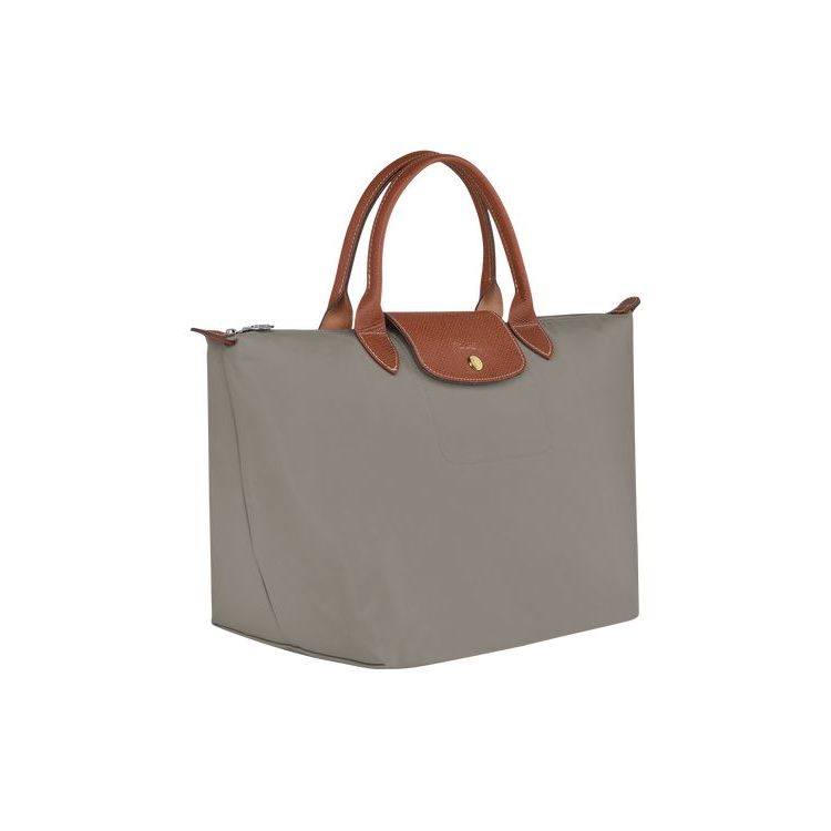 Sac À Main Longchamp M Turtledove Recycled canvas Grise | 20954-MPXJ